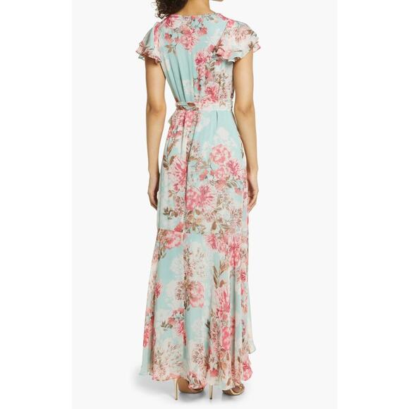 Eliza J Floral Chiffon Maxi Dress, Cottage 4 | NWOT Romantic Wedding Guest Gown - Picture 3 of 10